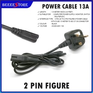 3 Pin Uk To 2 Pin Figure 8 Power Cable With Fuse 1.5 Meter To IEC C7 C8 Connector POWER CABLE 13A