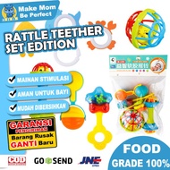 Rattle Teether Toys Box 6in1 | Baby Toy Set | Baby Bites | 6 Month BPA Free Baby Toys