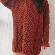 長款粗毛衣毛衣連衣裙手工針織毛衣女