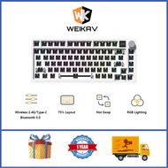 WEIKAV WK75 75 75% Gasket Wireless Mechanical Keyboard Kit RGB Hot Swap Custom Keyboard with Knob