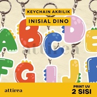 GANTUNGAN Acrylic Initial Keychain - Dino | Cute Initial Souvenir Keychain