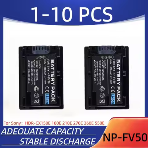 NP-FV50 Digital Camera Battery 1050mAh NP-FV50 Rechargeable Battery, Suitable for Sony HDR-CX150E 18