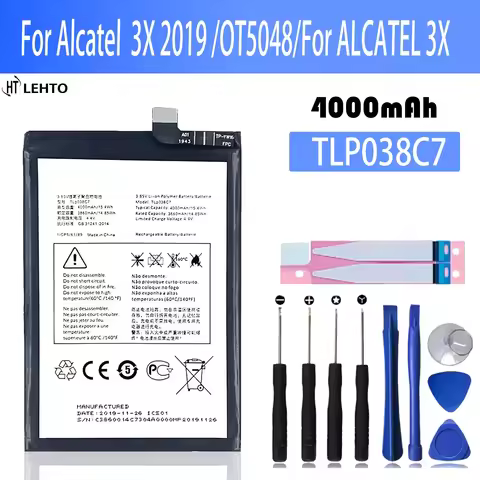 2026 Years New high capacity 4000mAh TLp038C7 TLp038C1 Battery For Alcatel 3x (2019) 5048 5048A 5048
