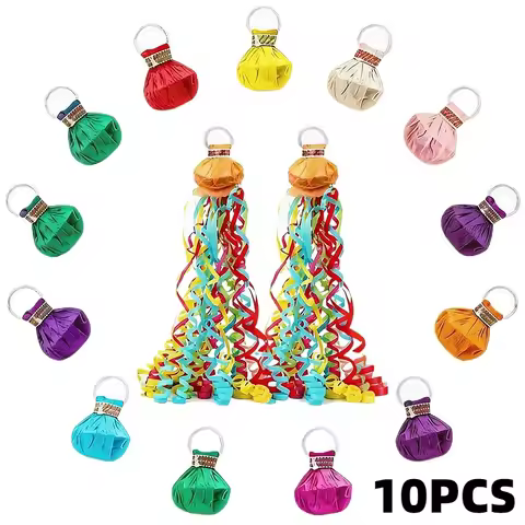10PCS Colorful Hand Throw Confetti Poppers Throw Streamers Poppers Mess Paper Crackers Wedding Birth