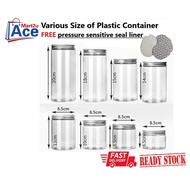 .RS. Balang Kuih PET Plastic container with aluminium cap bottle honey jar food jar biscuit jar (FRE