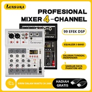 Professional 4 channel audio mixer/99dsp misker sound mini mixer with Bluetooth 4 channel audio micr