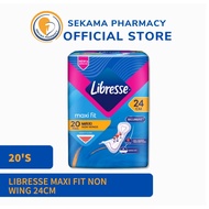 LIBRESSE MAXI FIT 24CM NON WINGS 20'S PAD (#2305)