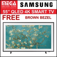 SAMSUNG QA55LS03BAKXXS 55" LS03 THE FRAME  4K QLED SMART TV + FREE WALL MOUNT &amp; BROWN BEZEL