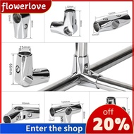 FLOWERLOVE 1Pc Tube Connector, Fixed Clamp Clothes Display Rack Pipe Joint, Round Furniture Hardware 25mm 32mm Stainless Steel Rod Support Pipe