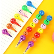 Rainbow Colored Pencils 1 Set of 7 Colors Rainbow Emoji Patterned Stackable Colored Pencils