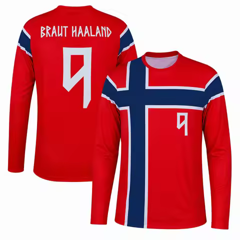 2026 Erling Haaland Commemorative Fan Football Jersey, Quick Dry Breathable Long Sleeve Casual Sport
