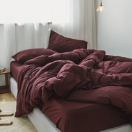 ชุดเครื่องนอน bedding set 4ชิ้น(ผ้าปูที่นอนx1 ปลอกผ้านวมx1 ปลอกหมอนx2) 6ฟุต ใช้กับที่นอน6-12นิ้ว รัด