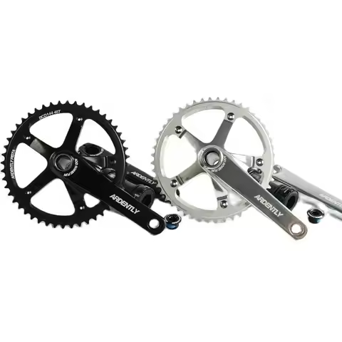 Ardently Bicycle Hollow Integrated Crankset FixeGear Crank 48T 165mm Track Single Speed Bike Crank S