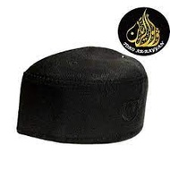 (BLACK) 4-HOLE CAP TAHFIZ CAP THICK CAP CHILDREN'S CAP BLACK CAP ADULT CAP PRAYER CAP