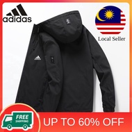bawal chiffon Ready Stock  adidas Jaket lelaki  outdoor windproof and waterproof Hooded jacket Men's