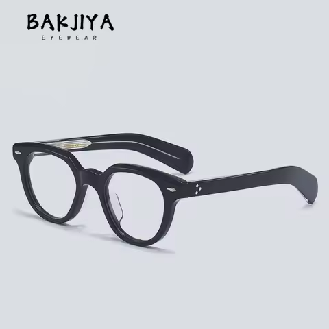 BAKJIYA Men Acetate Eyeglass Frames Vintage Square Irregular Luxury Designer Eyewear Handmade Prescr