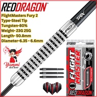 Red Dragon Steel Tip Dart 80% Tungsten FlightMaster Fury 2 Steel Dart (23G 25G)
