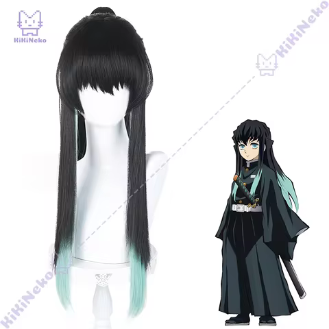 Anime Muichiro Tokito Cosplay Wig Muichiro Tokito Cosplay Hair For Comicon Party Adult Women Men