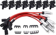 OXCANO D585 8PCS Ignition Coils Pack Round Type 8mm Spark Plug Wire Set Compatible with Chevrolet Si
