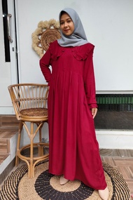 KV.GROSIR Gamis Riska Rayon / Gamis Rayon Semi Twill / gamis Rayon Polos /Dayli Dress Wanita Polos R
