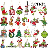 UAENAU 24Pcs Xmas Tree Hanging Decoration, Flat Merry Christmas Grinch Figure Pendant, Grinch Xmas T