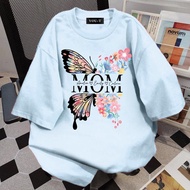 UT shop Cotton T-Shirt 1 MOM Butterfly Oversize Style Round Neck Short Sleeves Soft And Comfortable 