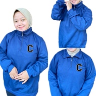 Zipper highneck wanita pria jaket wanita dewasa bahan fleece size L XL XXL hoodie wanita korean styl