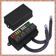 12V Fuse Relay Box Pre-Wired Fuse and Relay Box with 4 Relay 12 Way ATC/ATO Fuses Sealed 12V Relay F