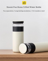 กระติกน้ําร้อนสแตนเลส ขวดกรองชา Xiaomi fun home 520 มล. สแตนเลสแบบสองชั้น 3 IN 1 Vacuum Flasks Thermoses Tea Infuser Bottle