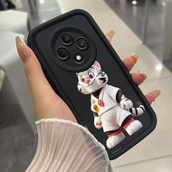 Case For OPPO Reno 12F 4G 12F 5G F27 5G Phone Cute Tiger Three-Color Silicone Shockproof
