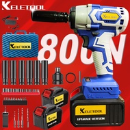KELETOOL Battry Impact Drill Cordless Wrench High Torque Brushless Open Car Tire Set