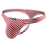 Men's Sexy Striped Thong Briefs Cotton G string Underwear Panties