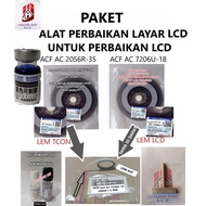 Paket Lem ACF AC 7206U + AC 2056R + ACF REMOVER + MATA SOLDER T + KARET / RUBER ALAT PERBAIKAN LCD H