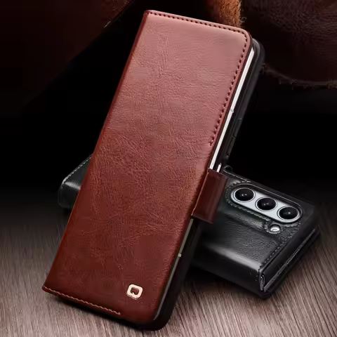 QIALINO Premium Genuine Leather Case for Samsung Galaxy Z Fold5 Card Slot Wallet Cover For Samsung G