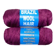 2 Roll Brazilian Wool Hair Yarn for Braids Jumbo Hair Senegalese Twist Braiding Hair Goddess Locs Cr