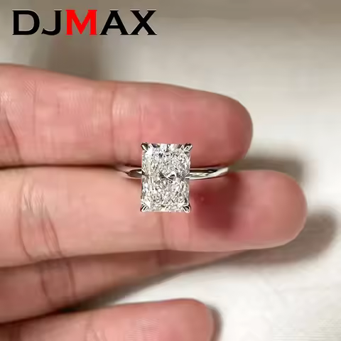 2026 New DJMAX Radiant Moissanite Rings Original 925 Sterling Silver Lady Jewelry 1-3CT Moissanite D