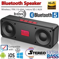 【HiFi BASS】Portable Bluetooth Speaker  Digital FM Radio Alarm Clock Multifunction Dual Alarm Mode Electronic LED Table Clock Wireless Bluetooth Music Player 3D Stereo Subwoofer Smart Bluetooth Speaker Can Display Battery Indicator Temperature