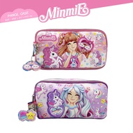 Minmie 2-Zip Pencil Case Cute Princess Pattern Strong And Durable Waterproof Authentic Thai License
