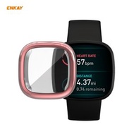 全城熱賣 - 適用於 Fitbit Versa 3 / Fitbit Sense ENKAY Hat-Prince ENK-AC8208 智能手錶 電鍍TPU全包保護殼（粉色）