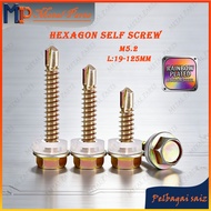 Galvanized Hexagon Head Washer with Bonded Awing Screw | Hex Head with Bonded Self Drilling Roofing 