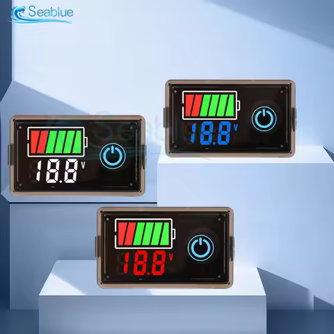 Car Battery Charge Level Indicator 12V 24V 36V 48V 60V 72V Lithium Battery Capacity Meter Tester Dis