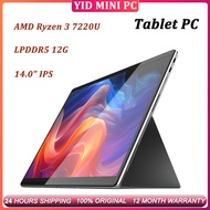 Tablet PC 14'' IPS AMD R3 7220U Up to 3.7GHz LPDDR5 12G M.2 2242 512G Windows 11 WIFI BT 6000mAh for