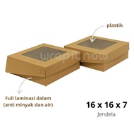 CATERING BOX KRAFT MIKA 16X16X7 CM 10pcs LAMINATION 365 GSM