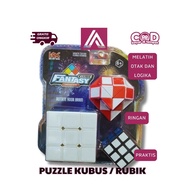 RUBIK SET FANTASY CUBE 3in1 TOY – RUBIK 3x3 + MINI RUBIK + HEART-SHAPED PUZZLE
