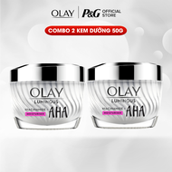 Combo 2 Kem Dưỡng Ban Ngày OLAY LUMINOUS NIACINAMIDE AHA Dưỡng Ẩm Sáng Da Mờ Thâm Mụn Hũ 50G