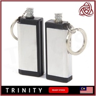 Metal Rectangle Waterproof Windproof Lighter Stainless Steel Keychain Match Fire Stone Ignition Peme