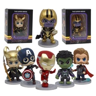 The Avengers Hulk Thanos Captain America Loki Iron Man Thor Head Shaking Action Figure Collectable Model Toys