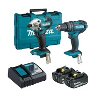 【MAKITA 牧田】18V鋰電雙機組-震動電鑽＋衝擊起子機(DLX2337)｜023005010101