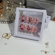 🌟𝐻𝒶𝓃𝒹𝓂𝒶𝒹𝑒🌟 Press-on-nails Valentines Day Nails | Rose | Red Nails | Kiss | Red Bow | Inspired Nail S