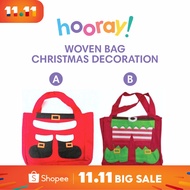 HOORAY XMAS WOVEN BAG CHRISTMAS GIFT DECORATION (1 PC) CX279